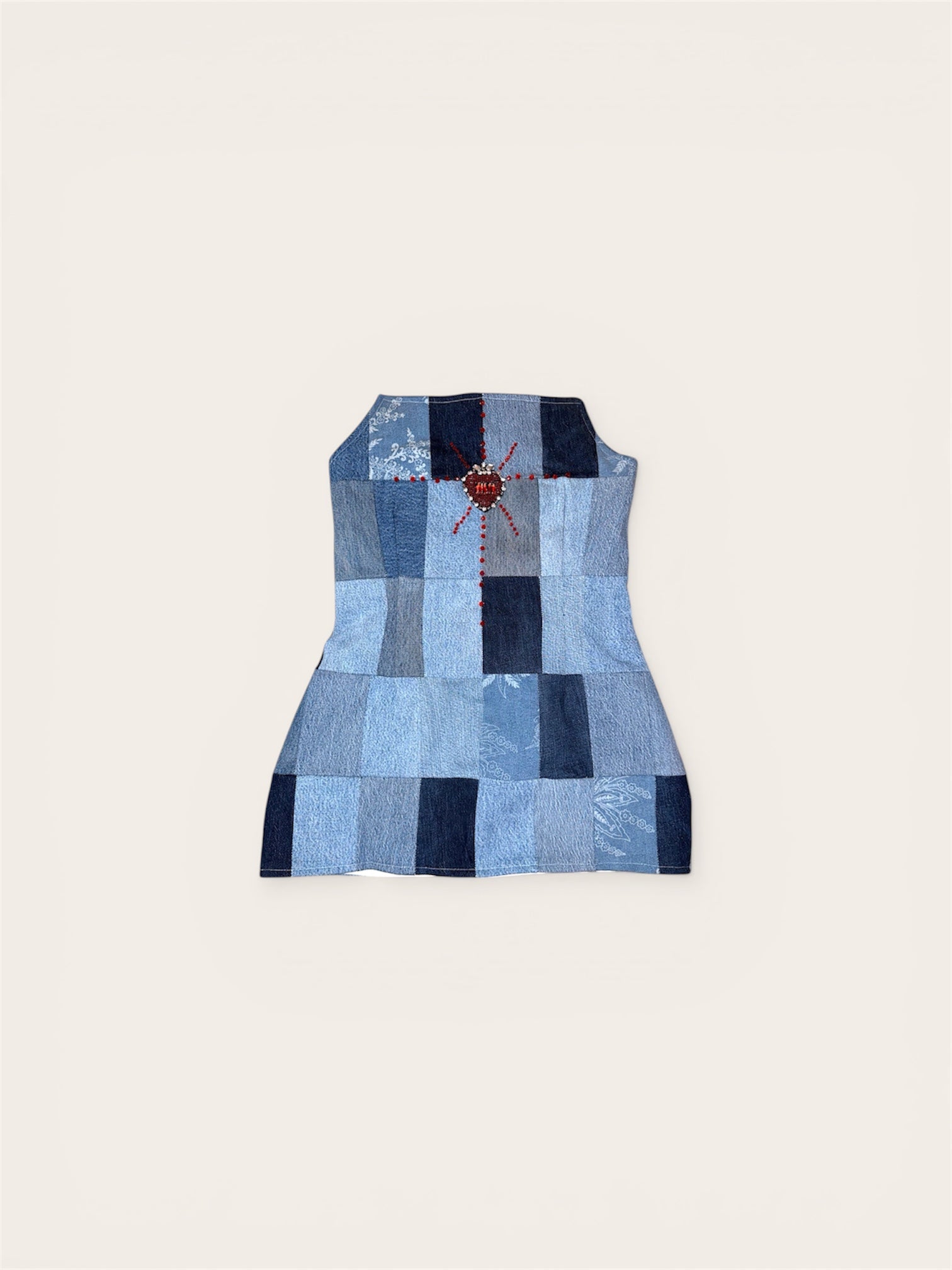 “Bleed into Denim(mini dress)”