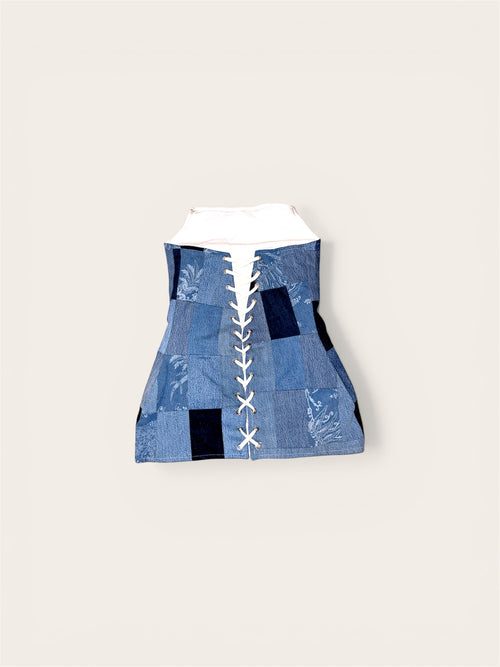 “Bleed into Denim(mini dress)”